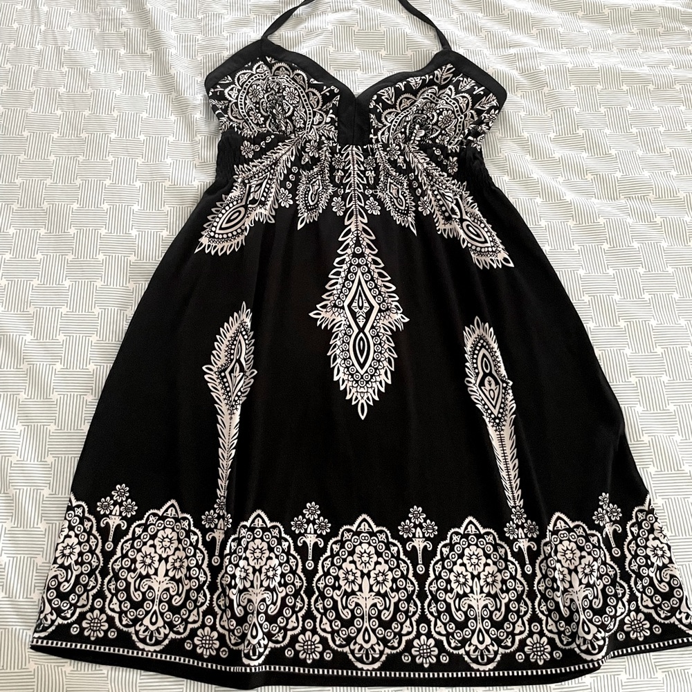 Black halter summer dress / beach cover up